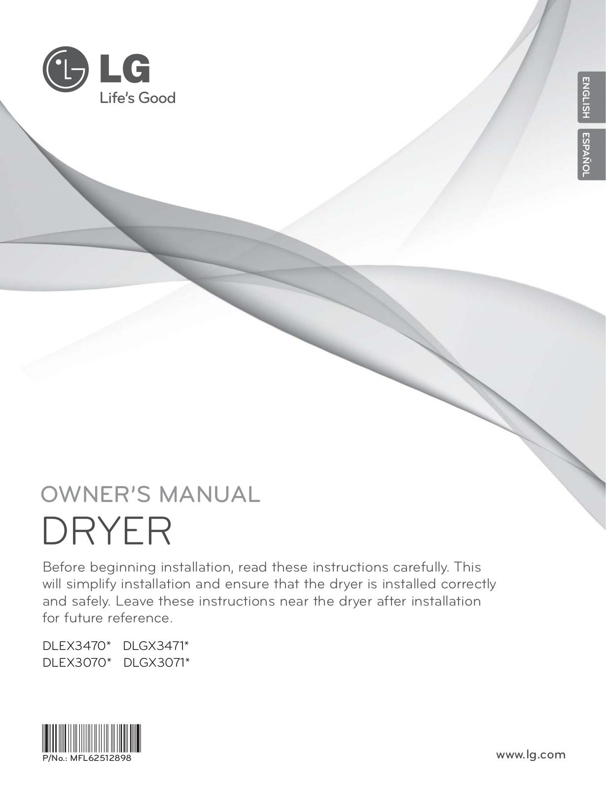 LG DLGX3471V Owner's Manual