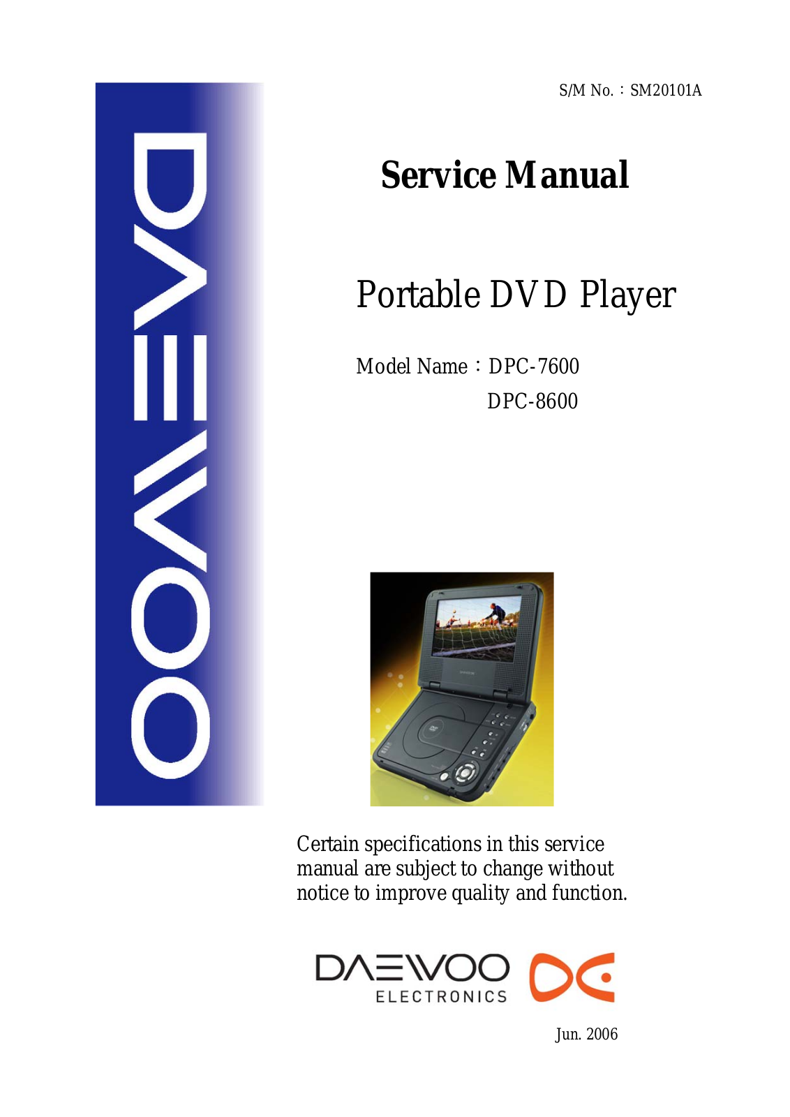 Daewoo DPC-7600, DPC-8600 Service Manual