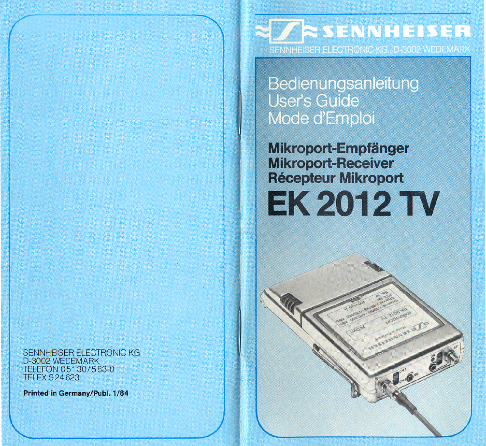 Sennheiser EK 2012 TV User Manual