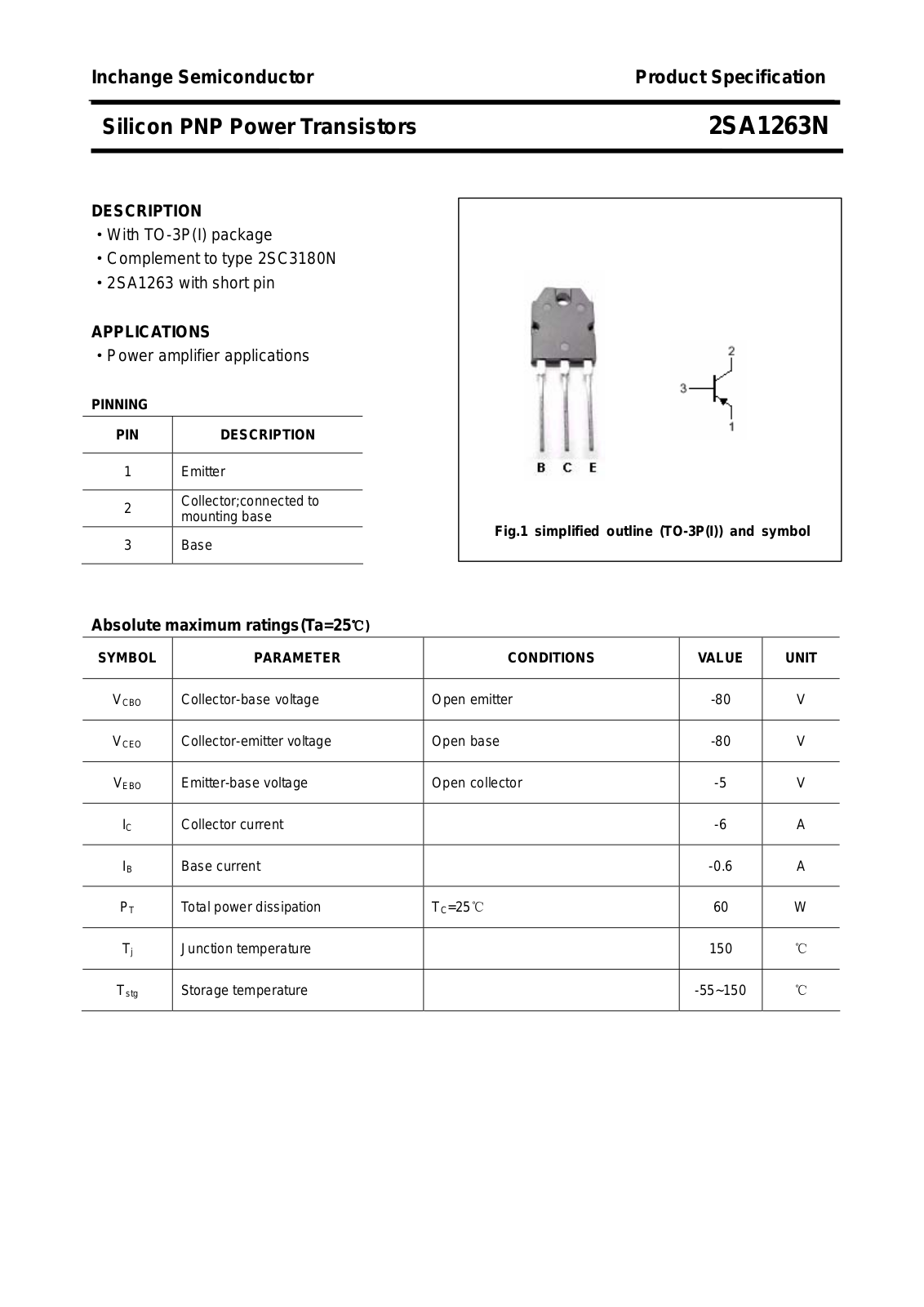 Datasheet 2sa1263n Datasheet - ManualMachine.com