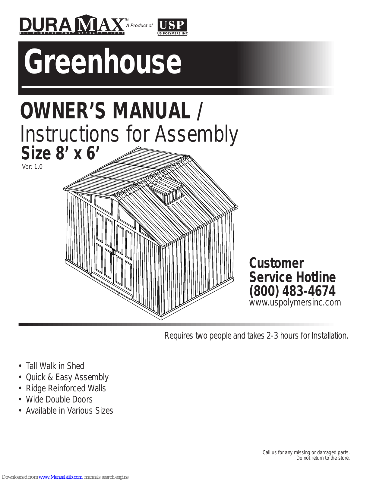 DuraMax Greenhouse Owner's Manual