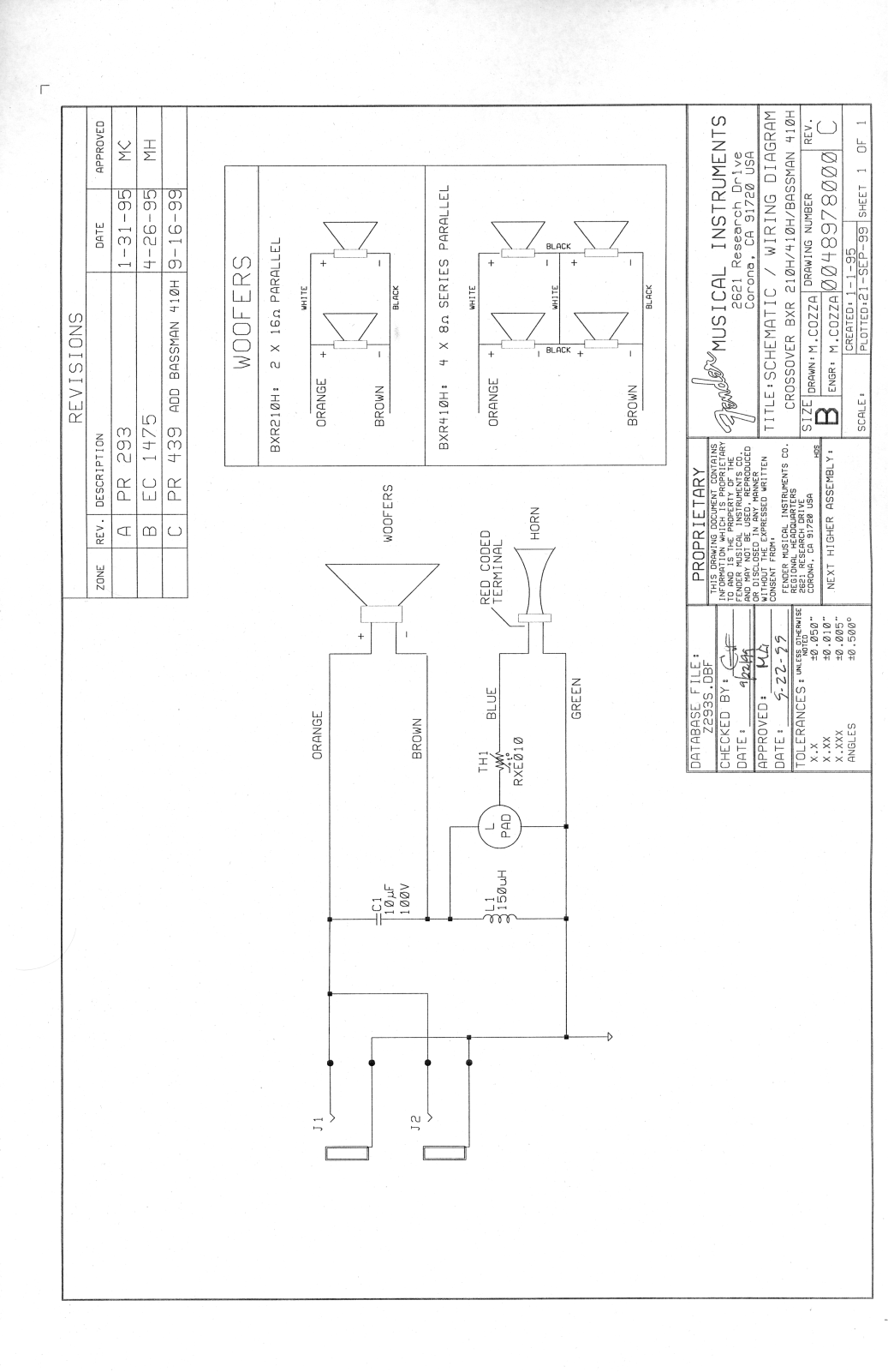 Fender 115 410h schematic