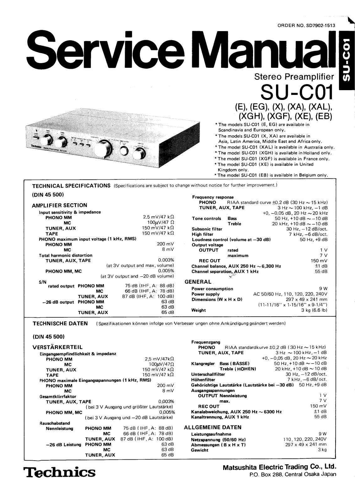Technics SUC-01 Service manual