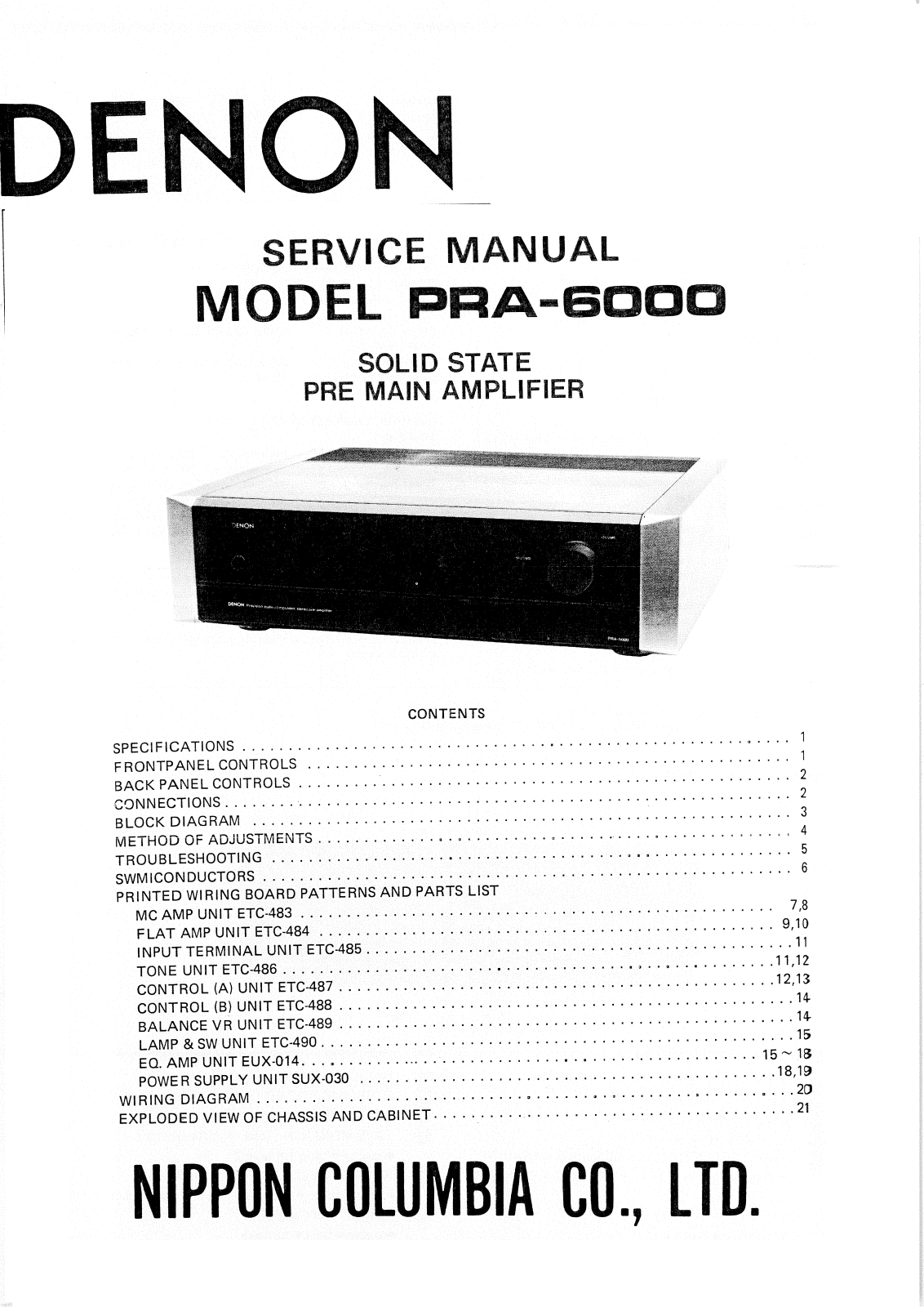 Denon PRA-6000 Service Manual