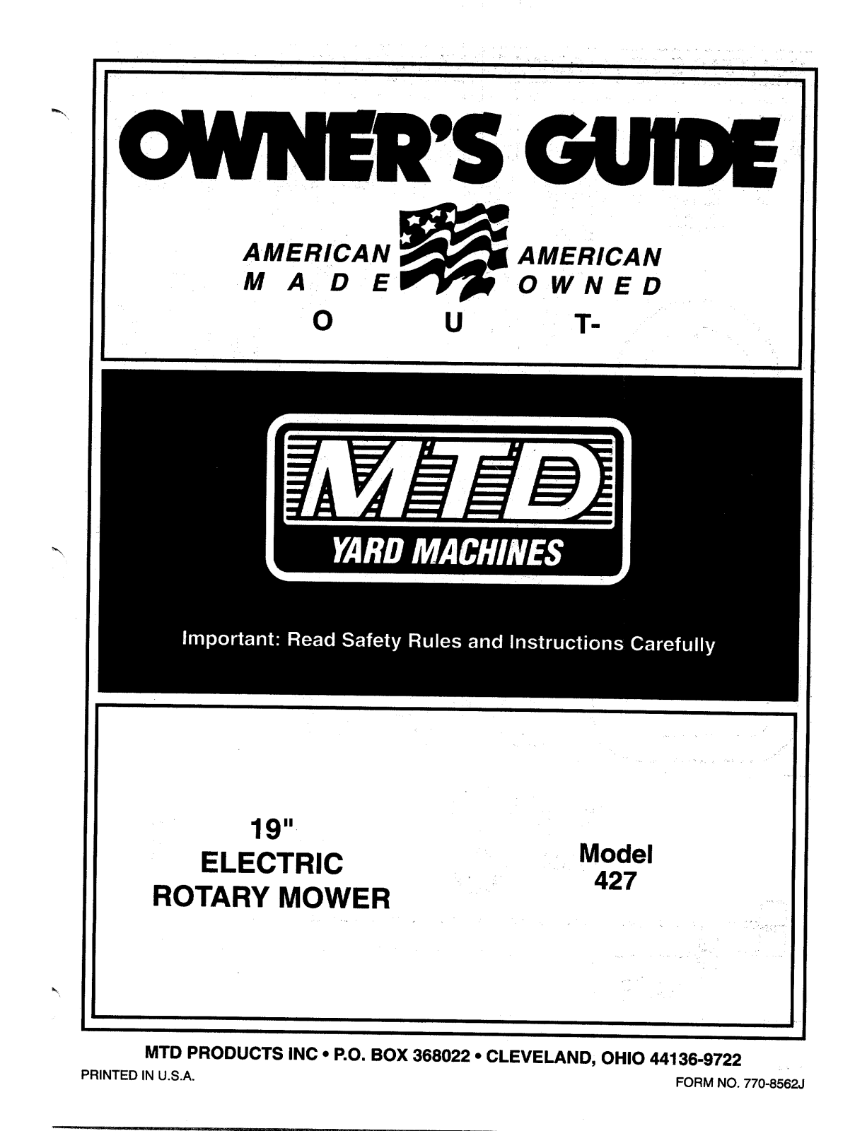 MTD 427 User Manual