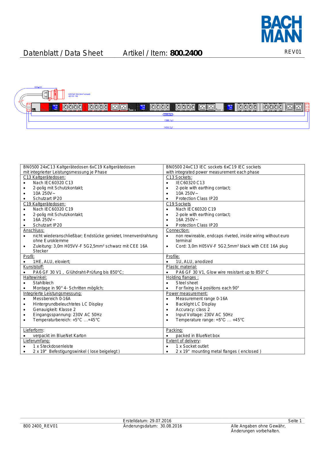 Bachmann 800.2400 User Manual