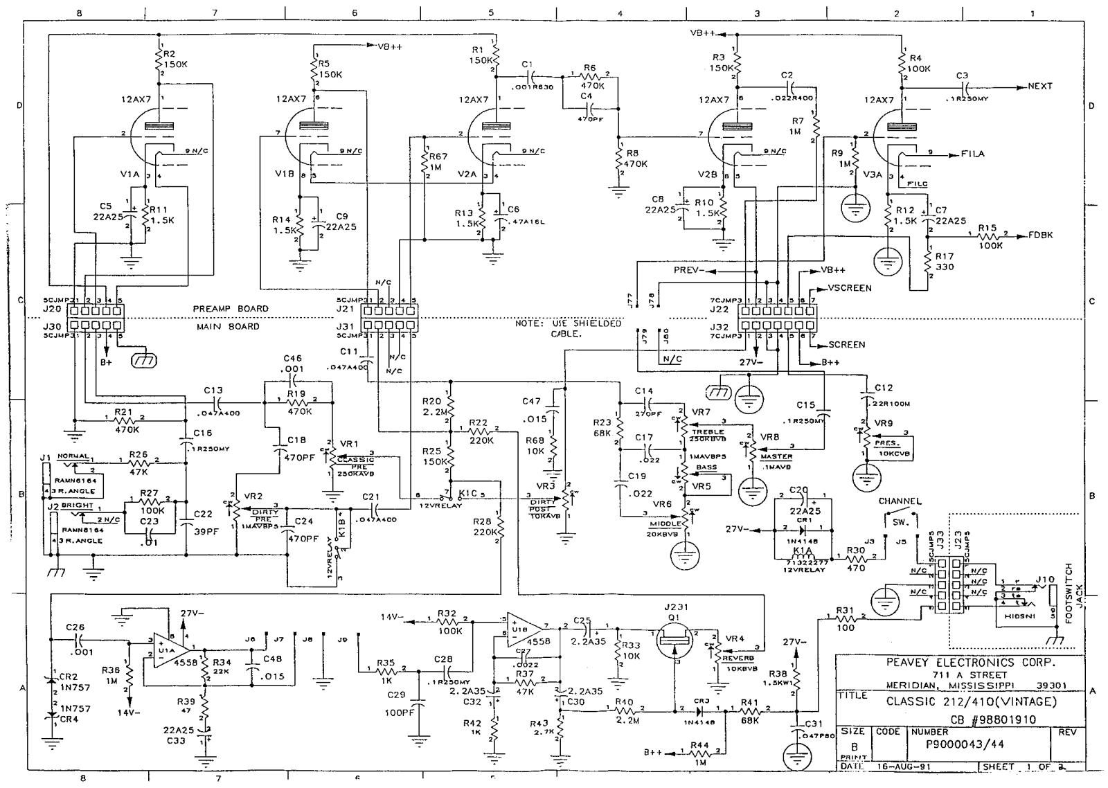 Peavey classic 212 schematic