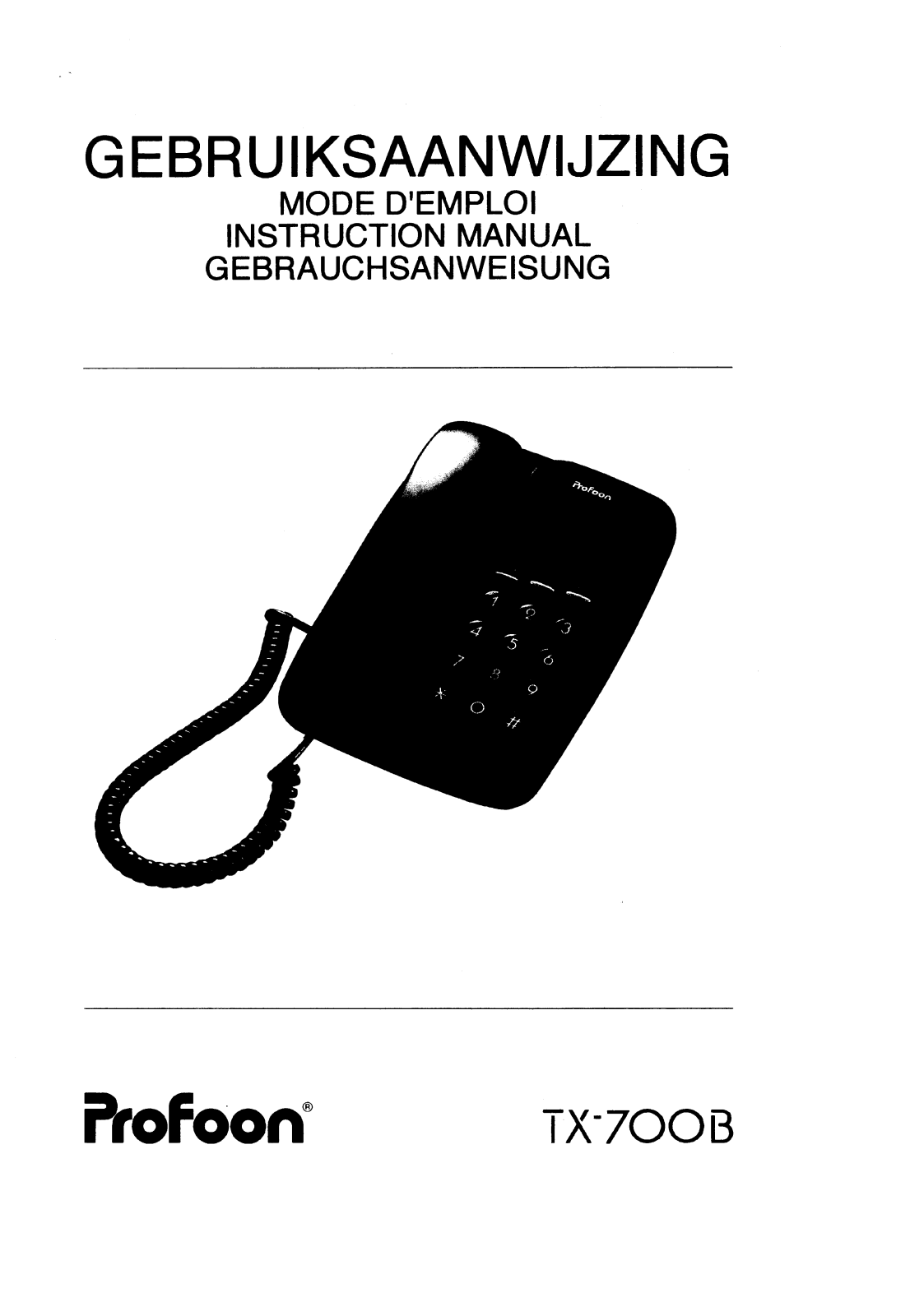 Profoon TX700 Operating Instructions - ManualMachine.com