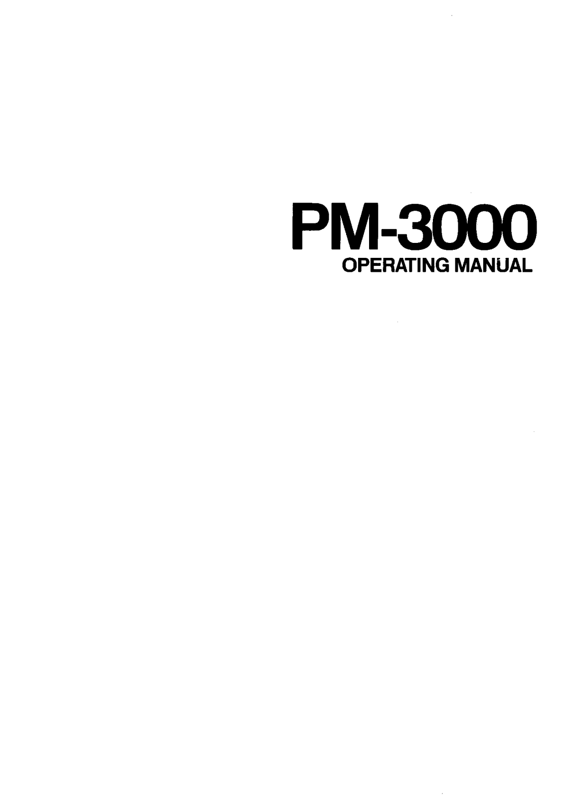 YAMAHA PM-3000 User Manual