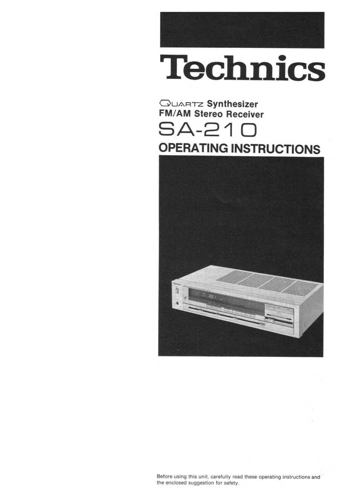 Technics SA-210 Owners manual