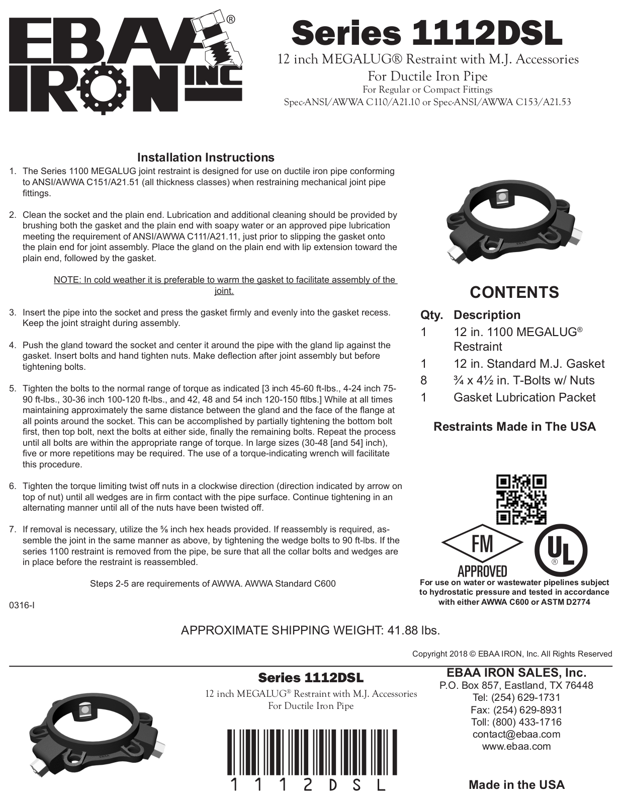 EBAA Iron 1112DSL Installation Manual