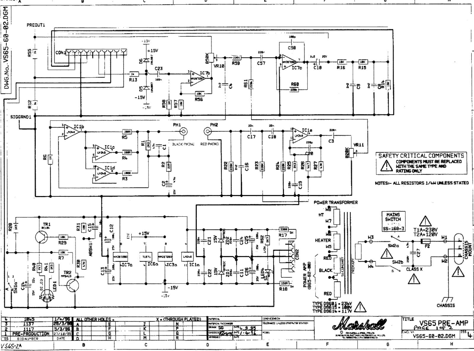 Marshall vs65 pre-amp schematic