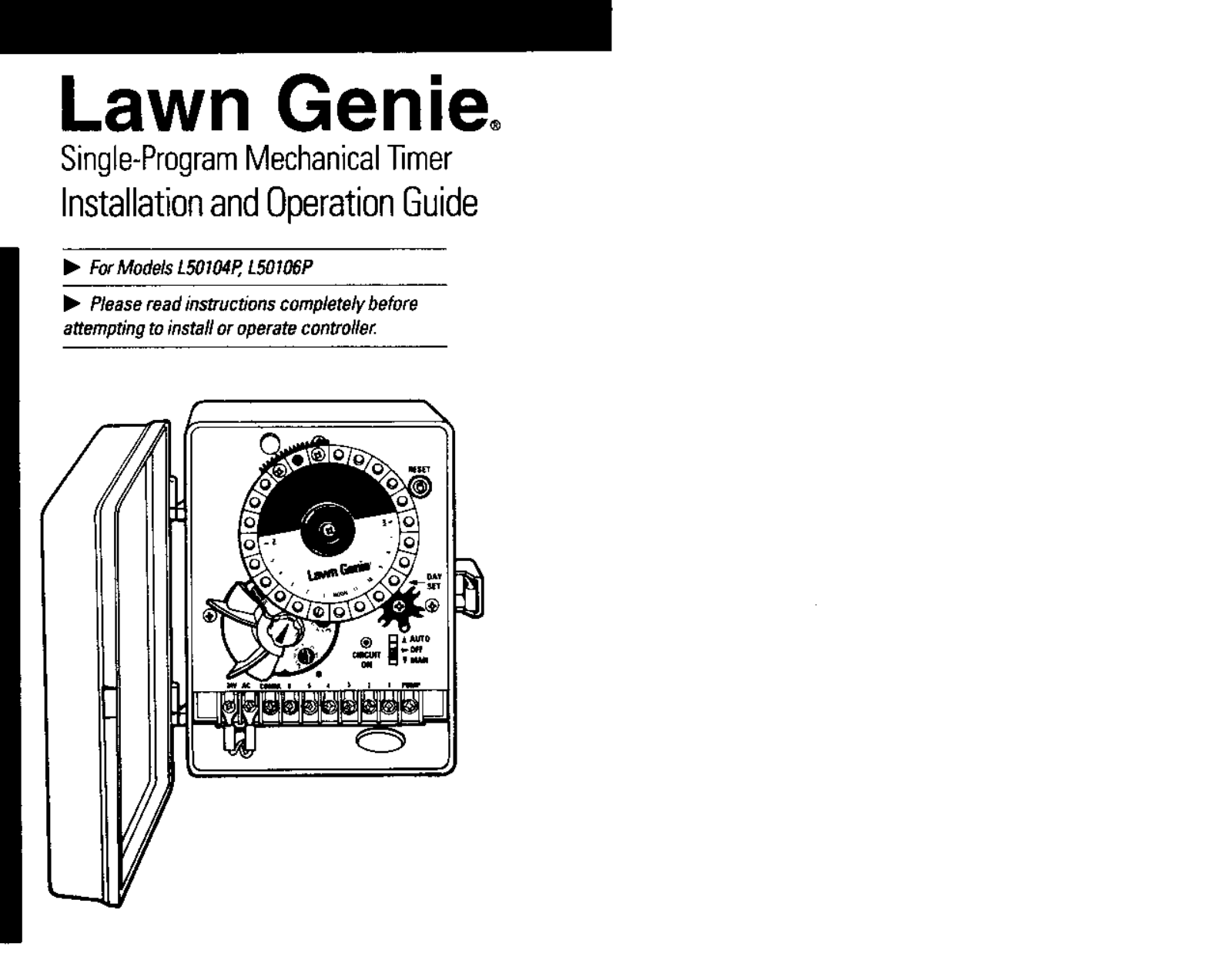 Lawn genie L50106P, L50104P User Manual