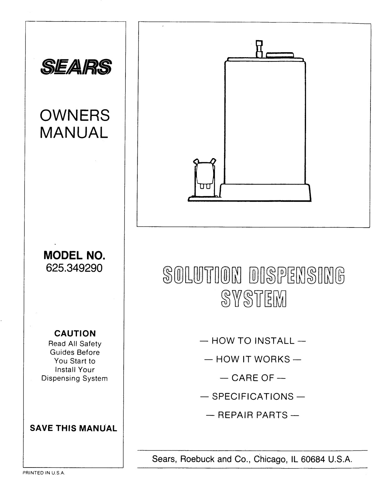 Kenmore 625.349290 User Manual