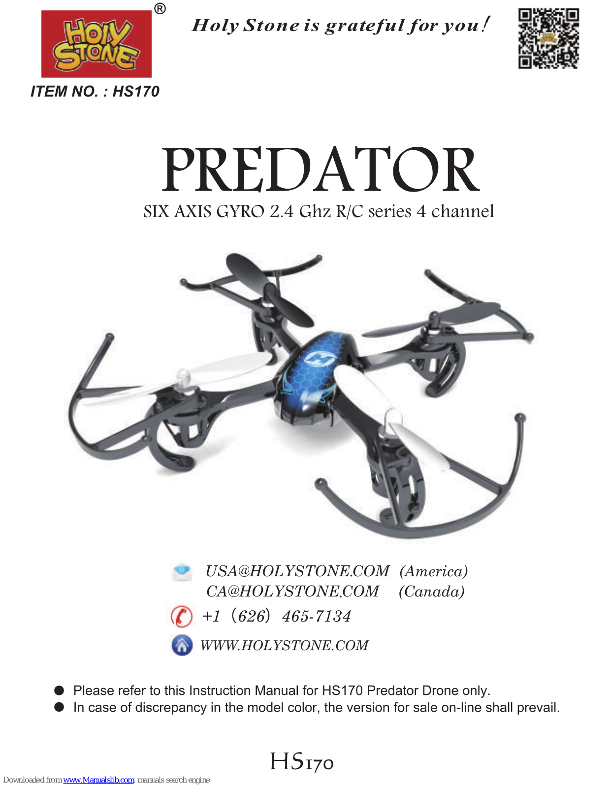 Predator HS170 User Manual - ManualMachine.com