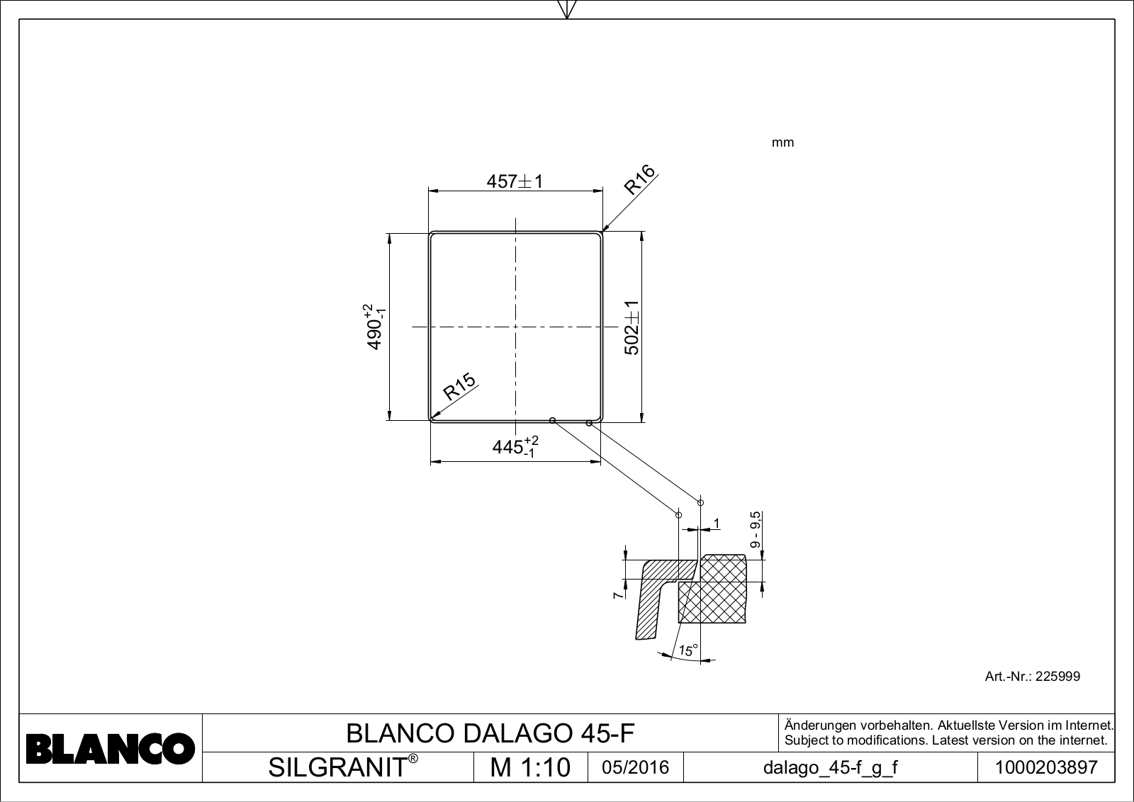 Blanco Dalago 45-F Service Manual