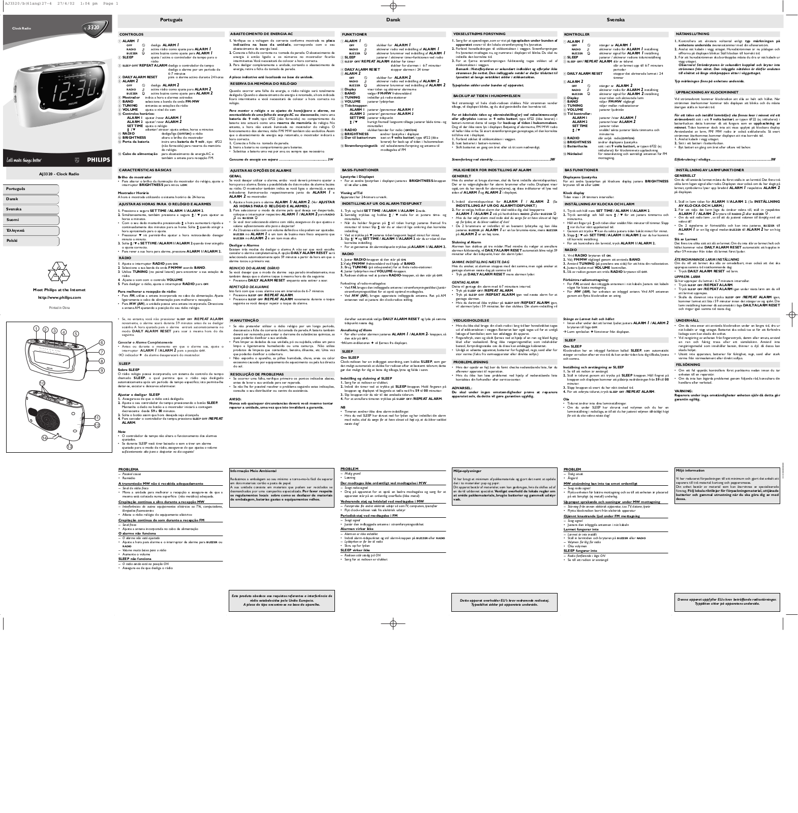 Philips AJ3320 User Manual