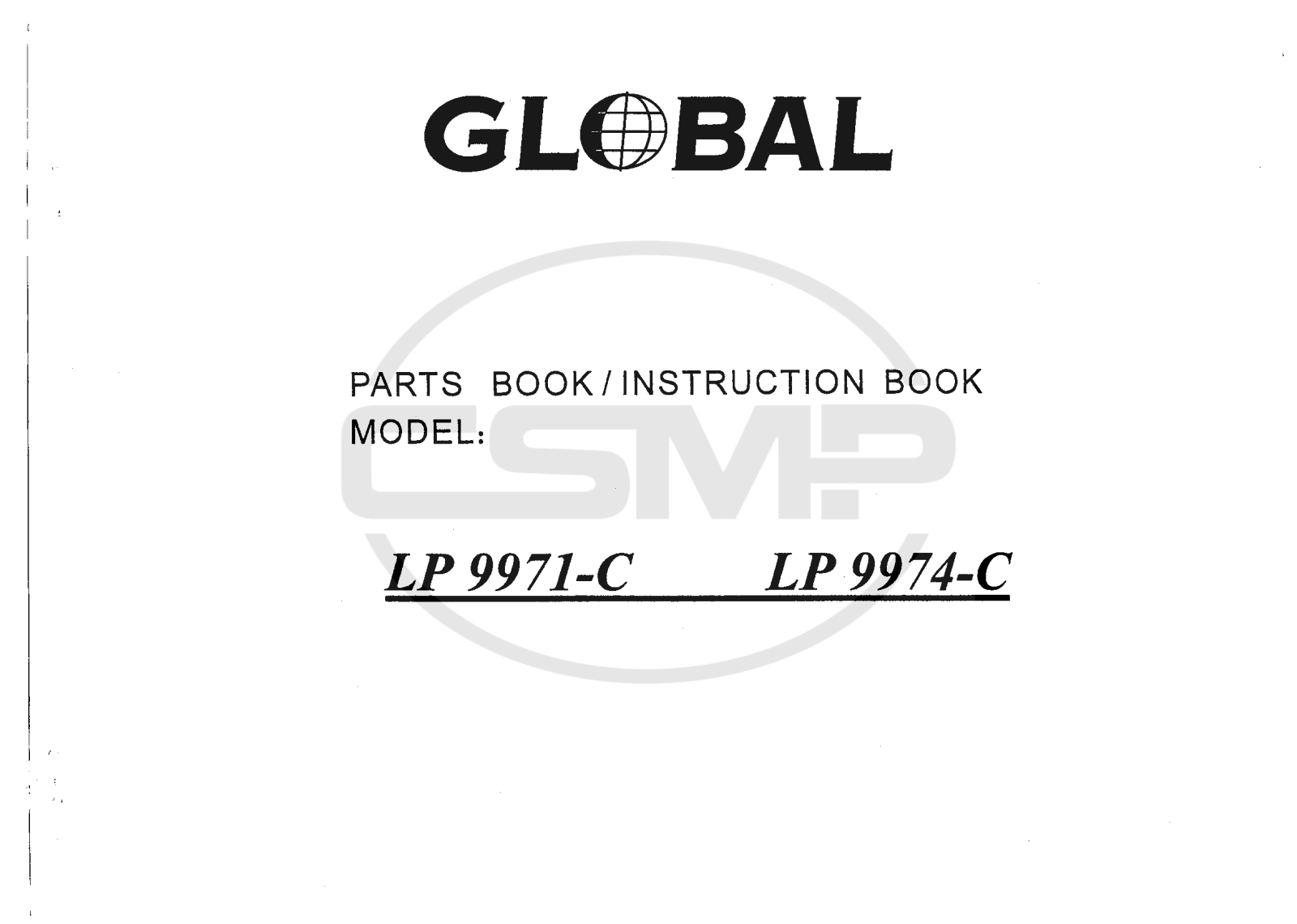 Global LP9971C, LP9974C Parts Book