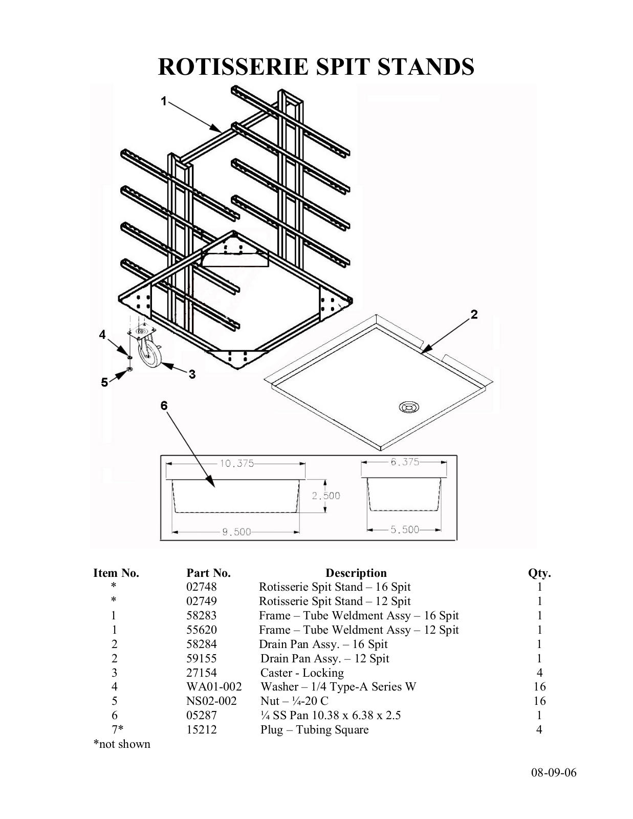 Henny Penny Spit Stand Parts Manual