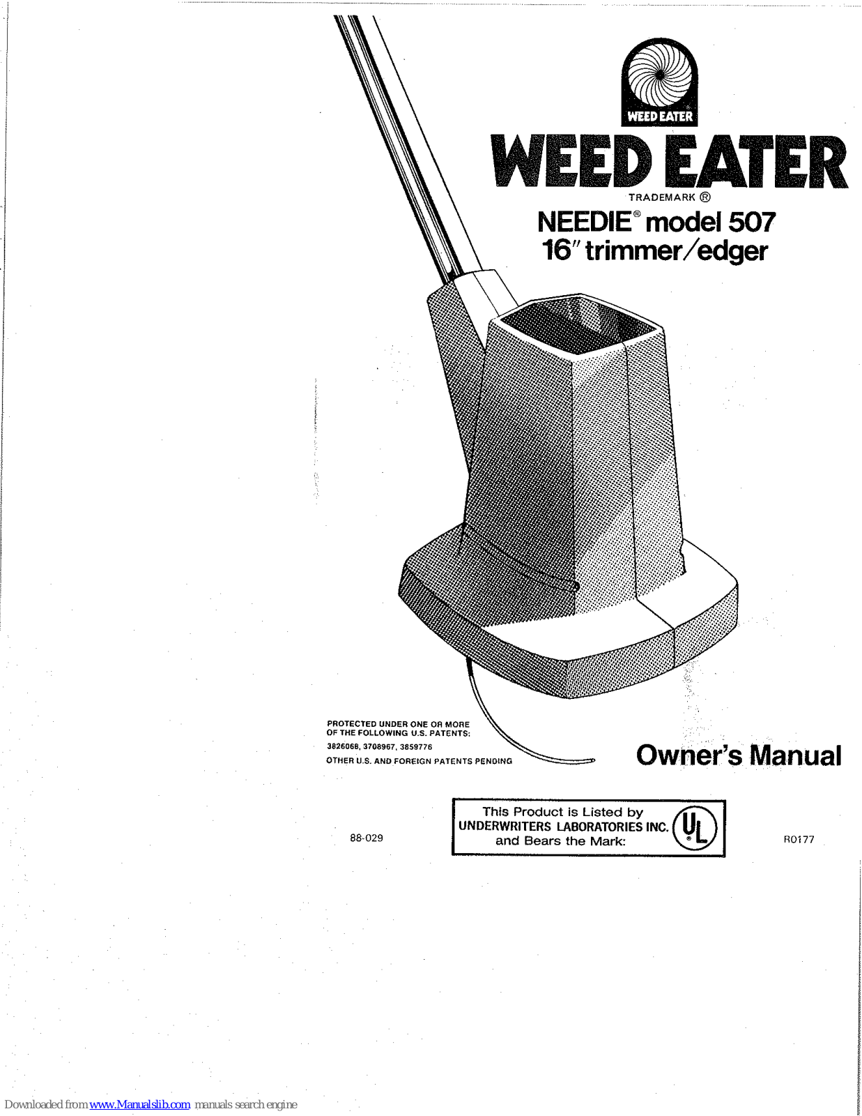 Weed Eater Needie 507 Owner's Manual