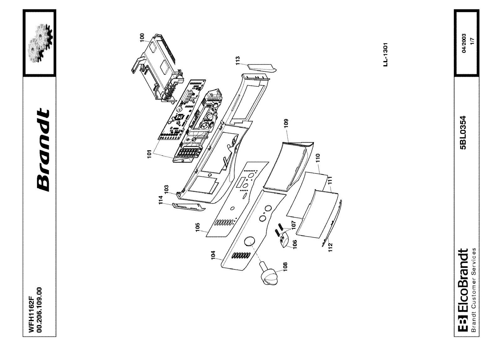 BRANDT WFH1162F User Manual