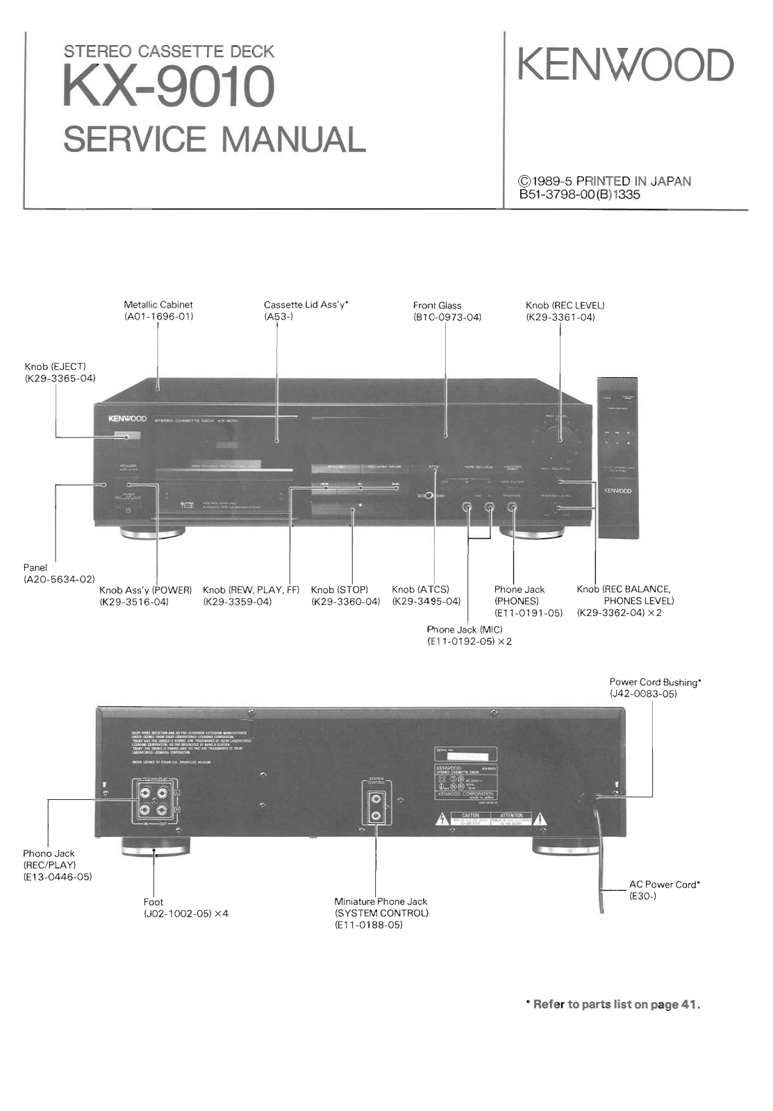 Kenwood KX-9010 Service Manual