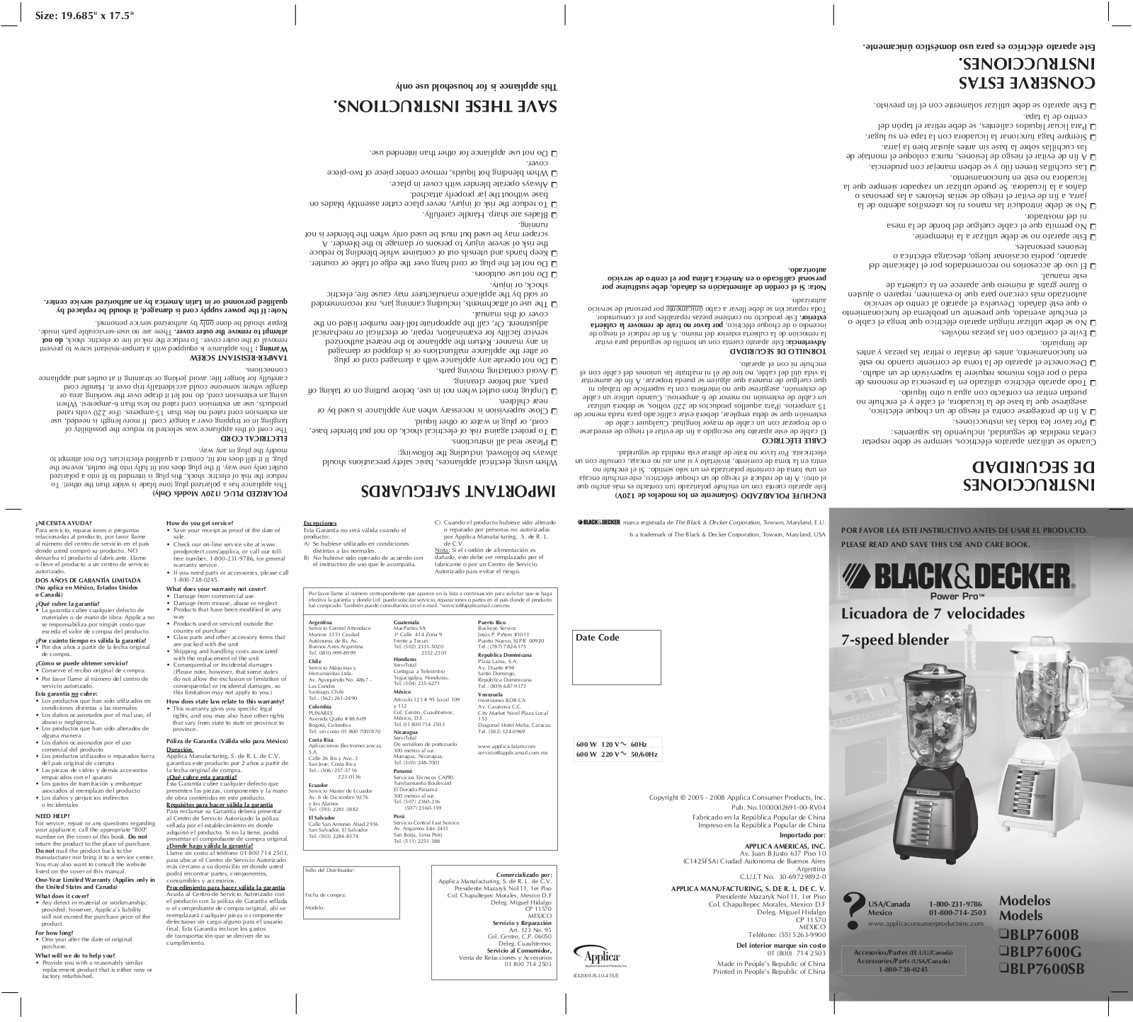 Black & Decker BLP7600SB User Manual