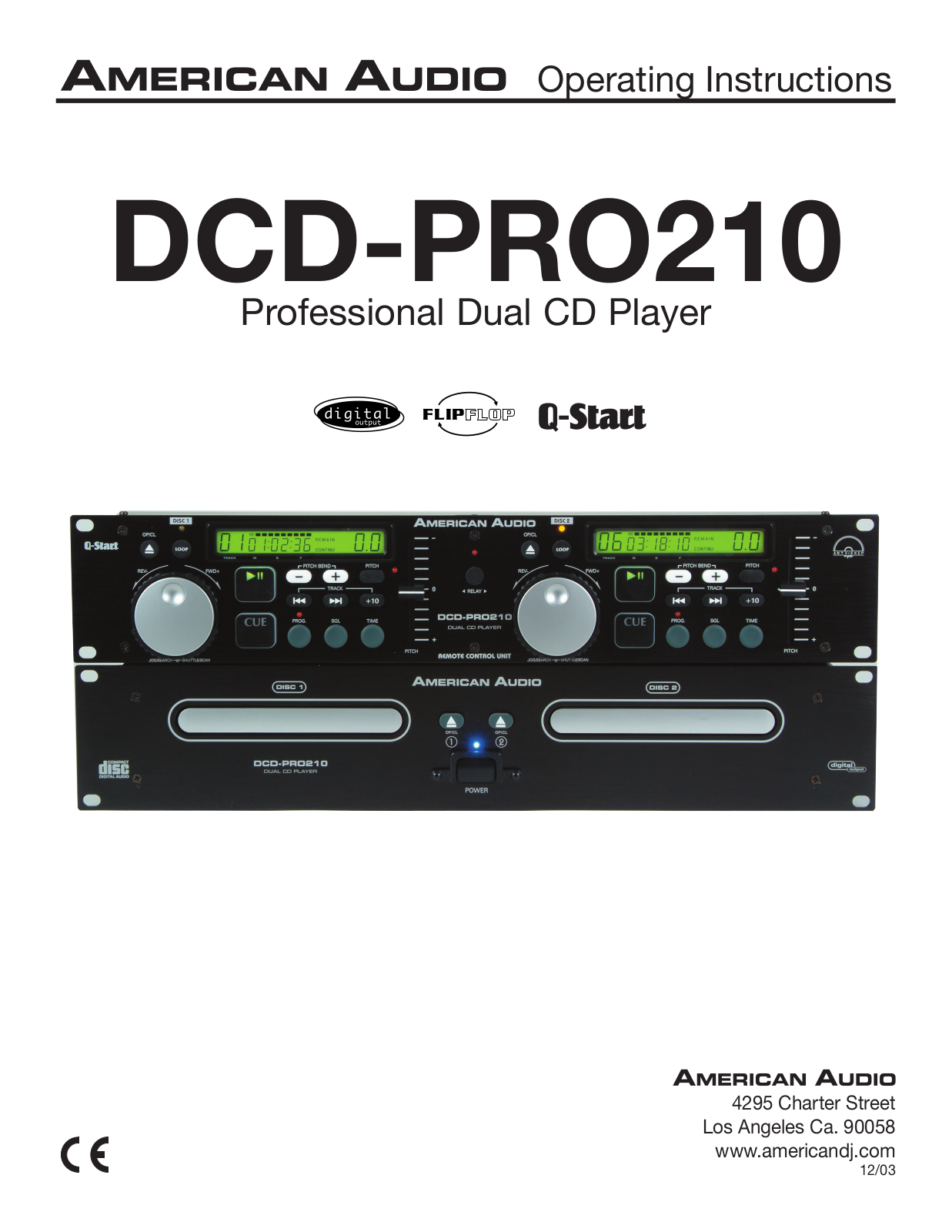 American Audio DCD-PRO210 User Manual