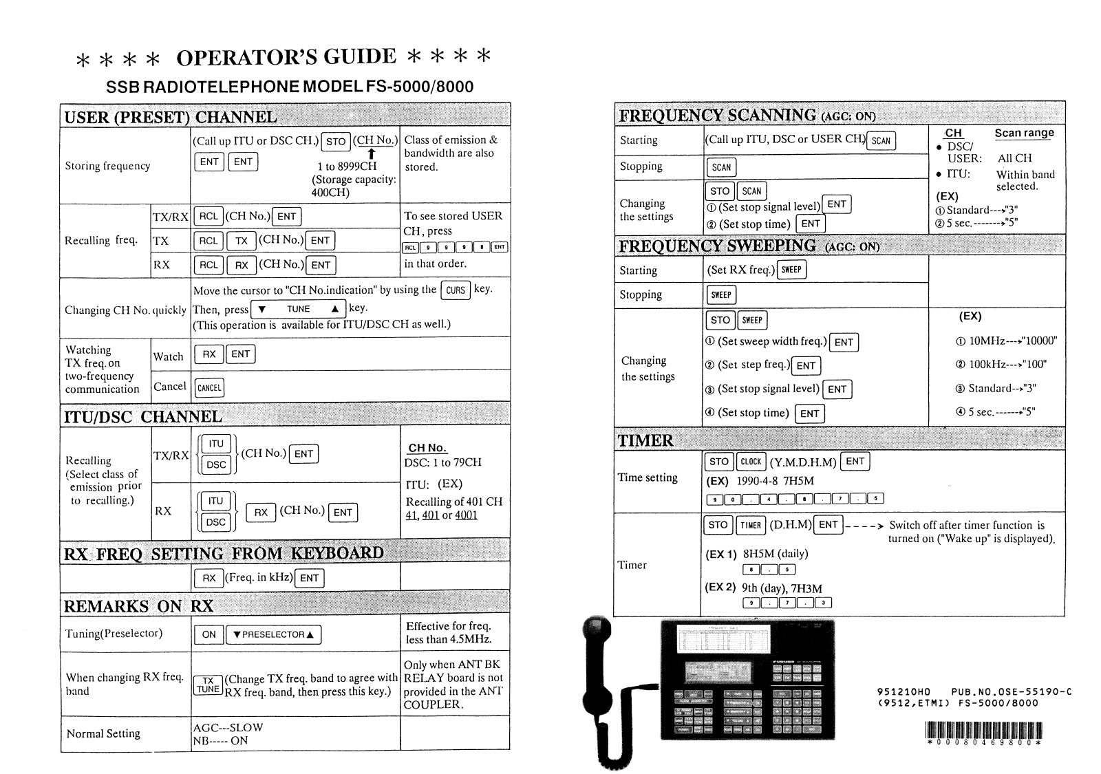 Furuno FS-8000, FS-5000 Operators Guide