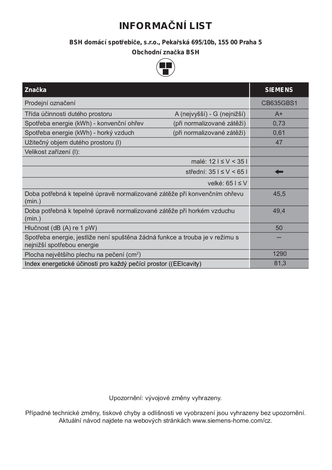 Siemens CB635GBS1 User Manual