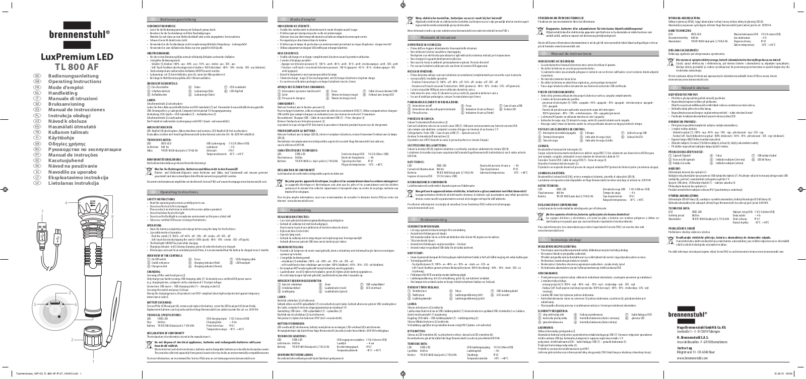 Brennenstuhl TL 800 AF User guide