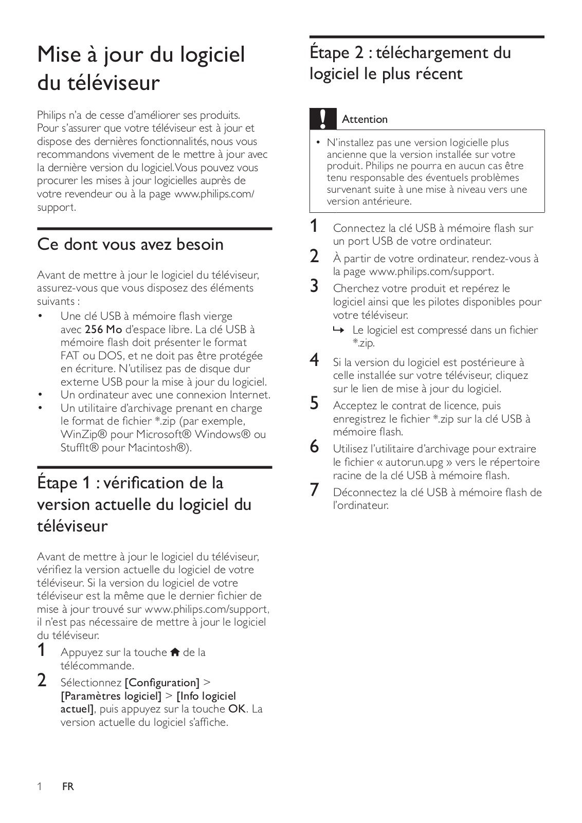 Philips 52PFL5605H/05, 55PFL6606M/08, 52PFL7203H/10, 52PFL5604H/12, 55PFL6606H/12 Software Upgrade Instruction