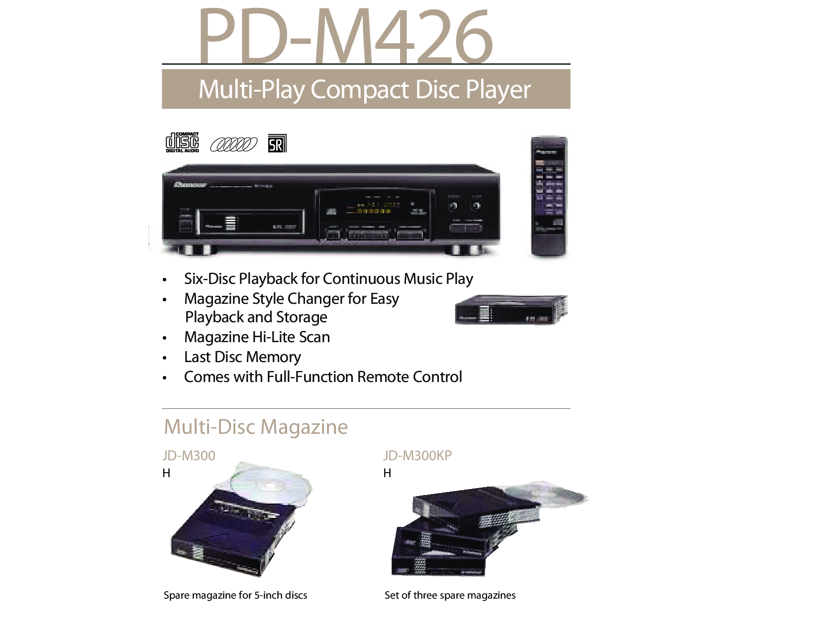Pioneer JD-M300, JD-M300KP, PD-M426 User Manual