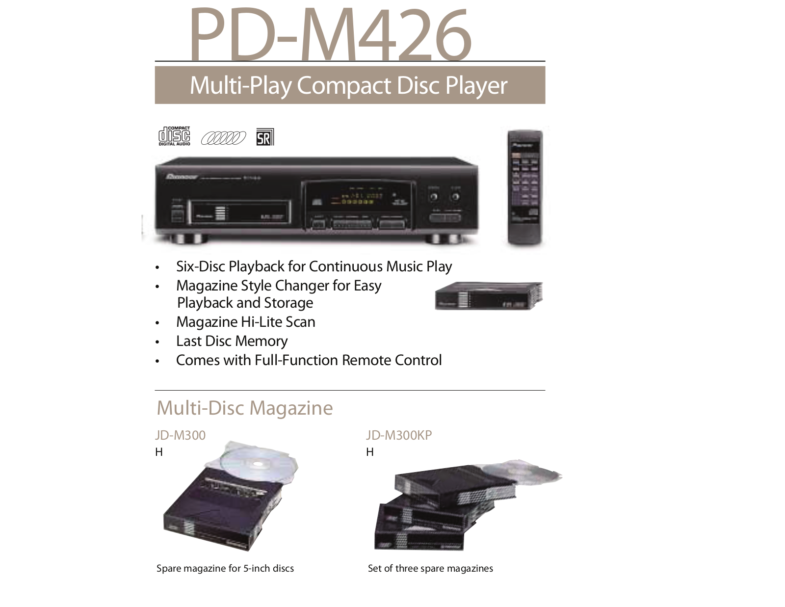 Pioneer JD-M300, JD-M300KP, PD-M426 User Manual