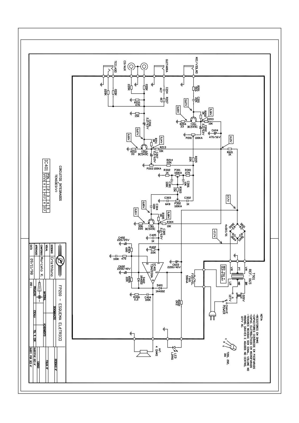 FRAHM FP200 Schematic