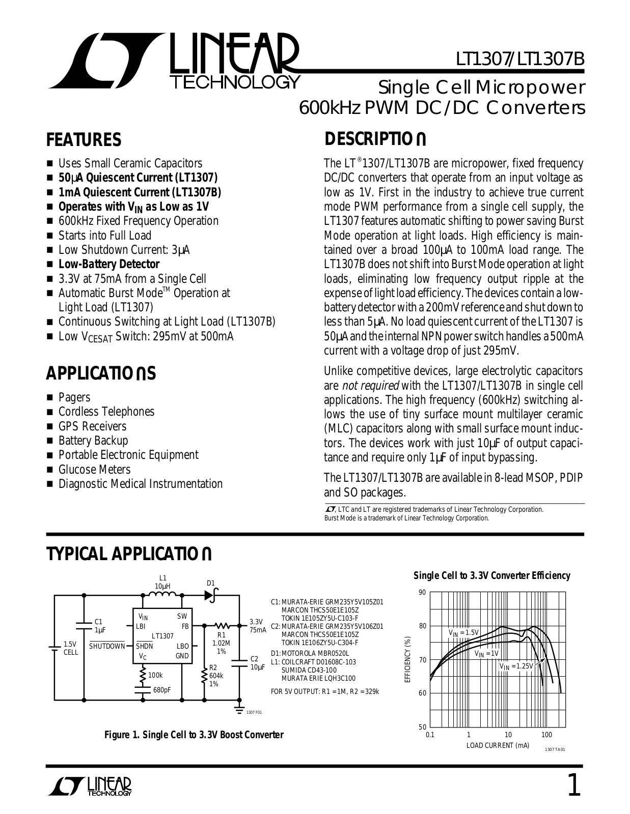 Linear Technology LT1307B, LT1307 Datasheet