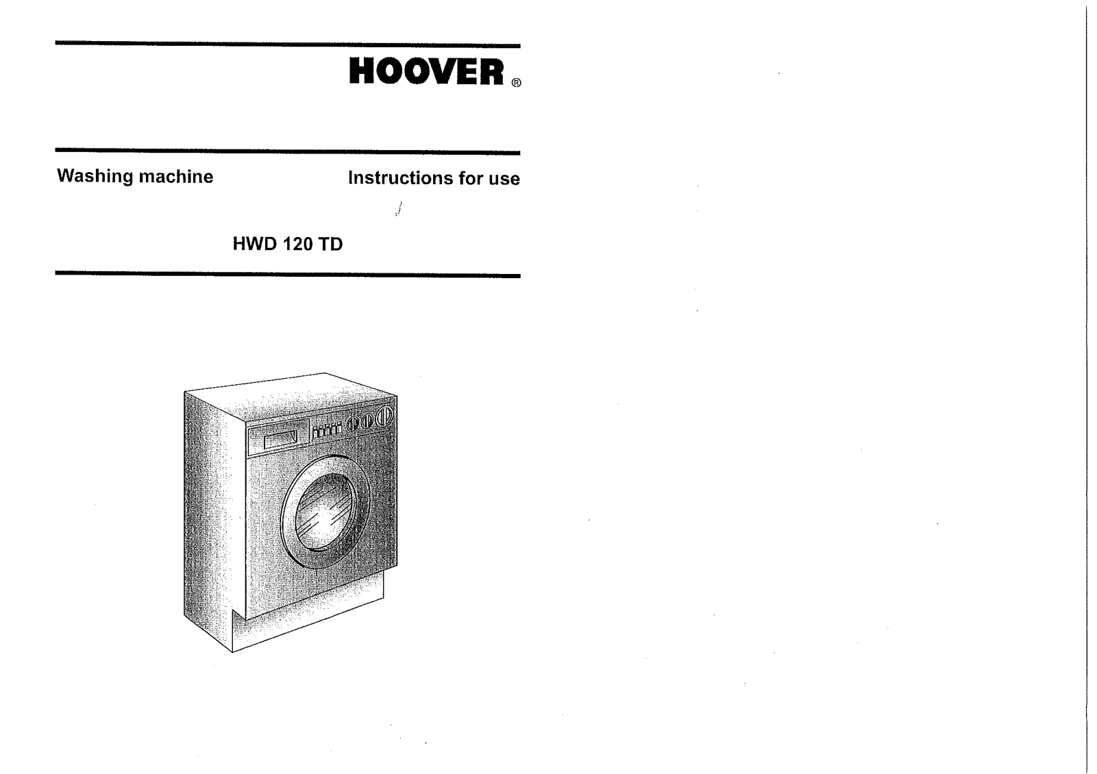 Hoover HWD 120 TD User Manual