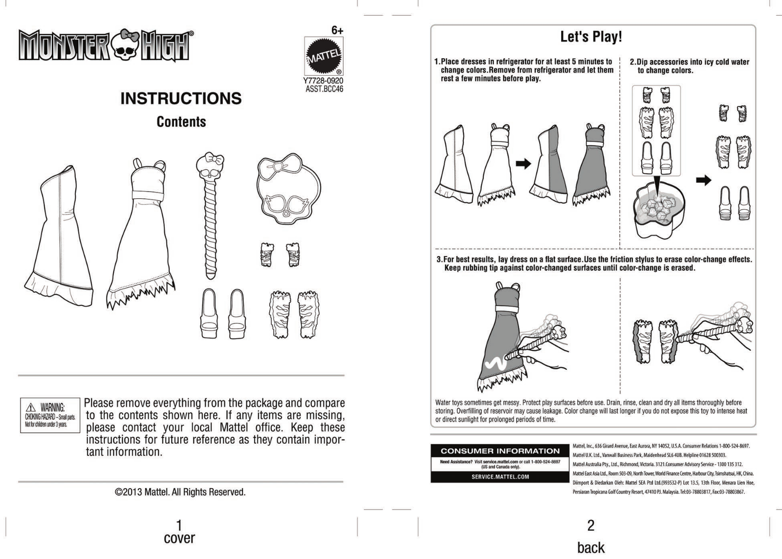 Fisher-Price Y7727, Y7728 Instruction Sheet