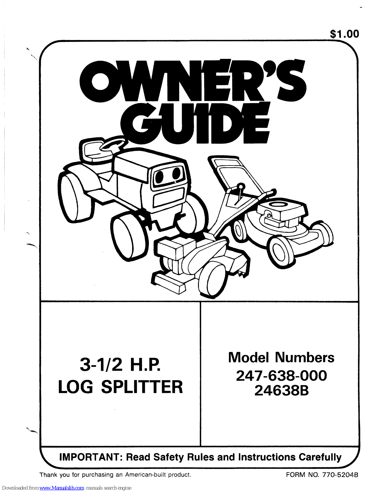 MTD 24638B, 247-638-000 Owner's Manual