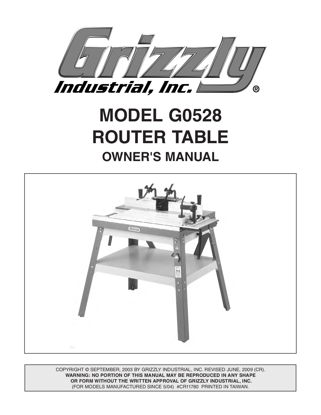 Grizzly G0528 User Manual