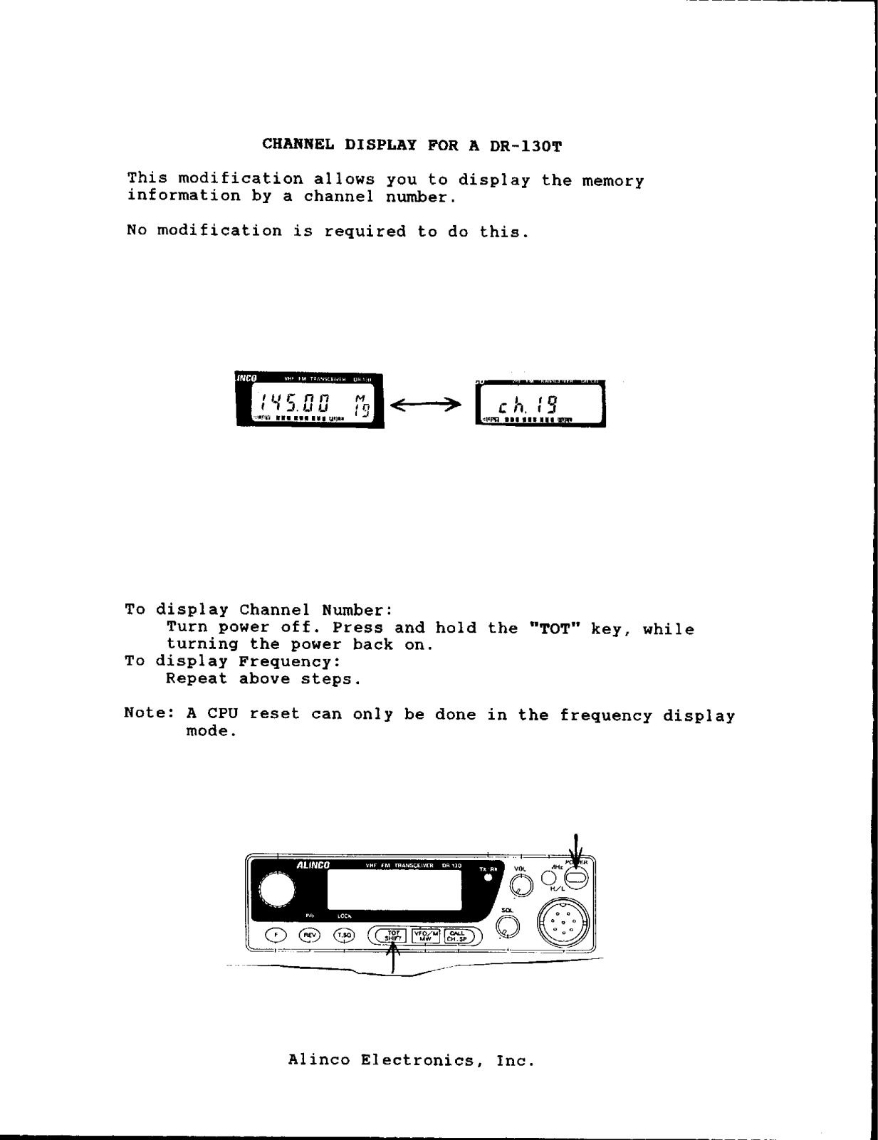 Alinco dr130T User Manual