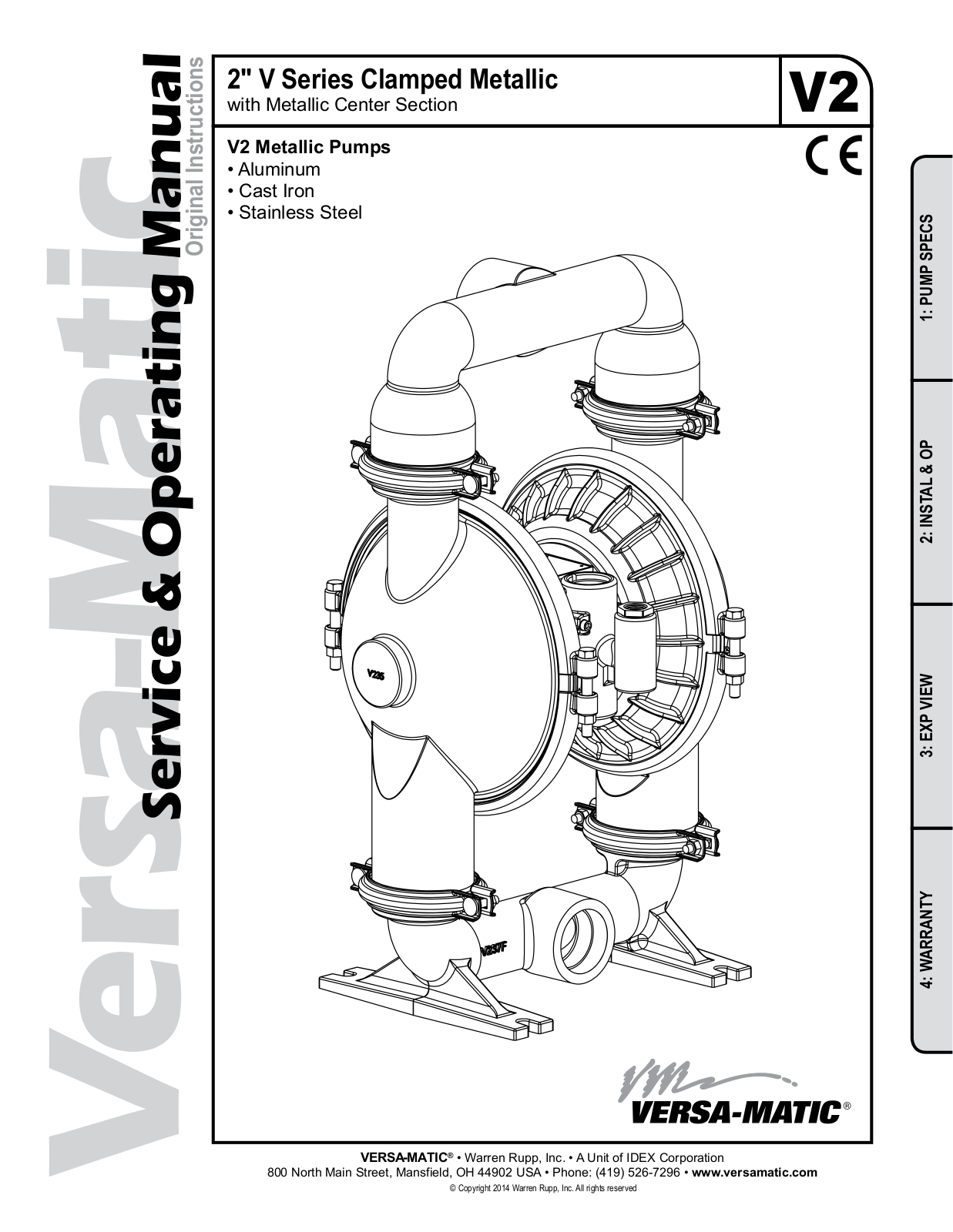 Versa-Matic 2 V Series Clamped Metallic User Manual