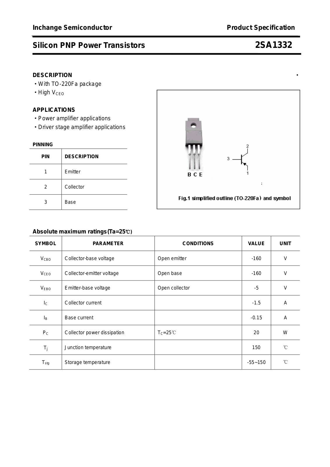 Datasheet 2sa1332 Datasheet - ManualMachine.com