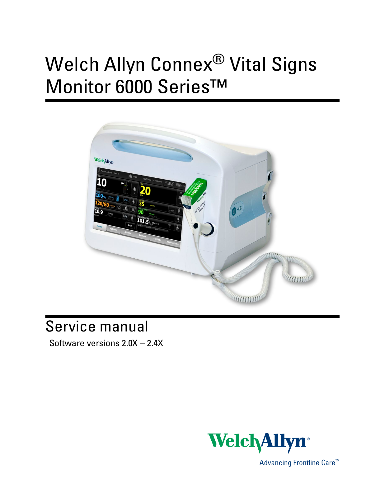 Welch Allyn Connex Vital Signs Monitor 6000 User manual