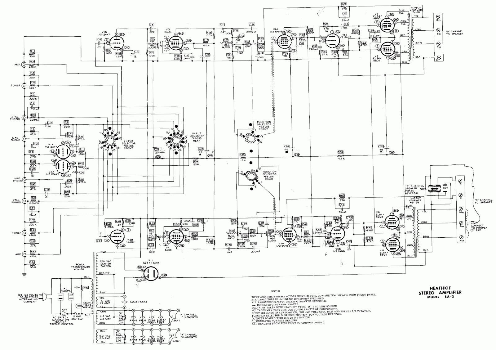 Heath Company SA-2 Schematic