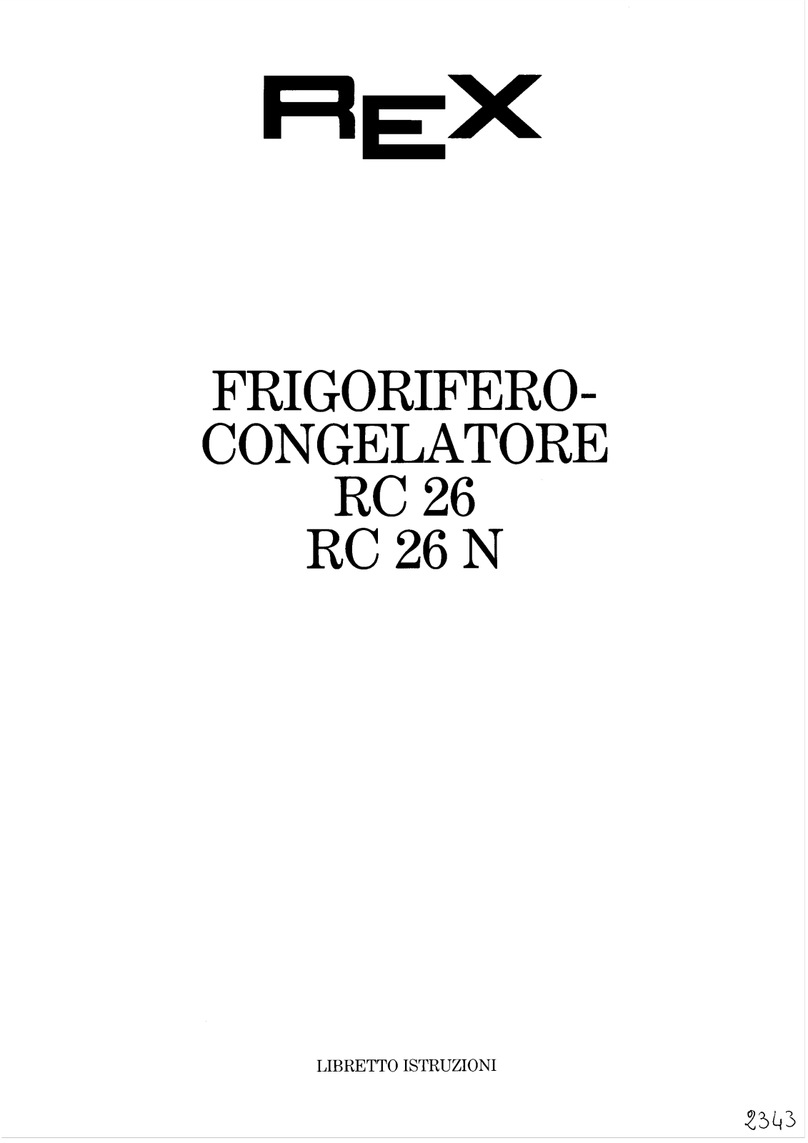 Rex RC26, RC26N User Manual