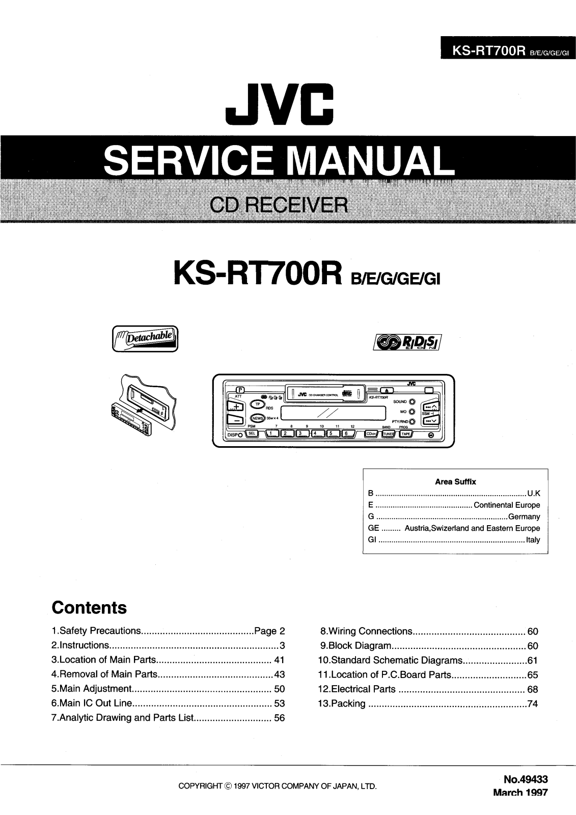 JVC KS‐RT700R Service Manual