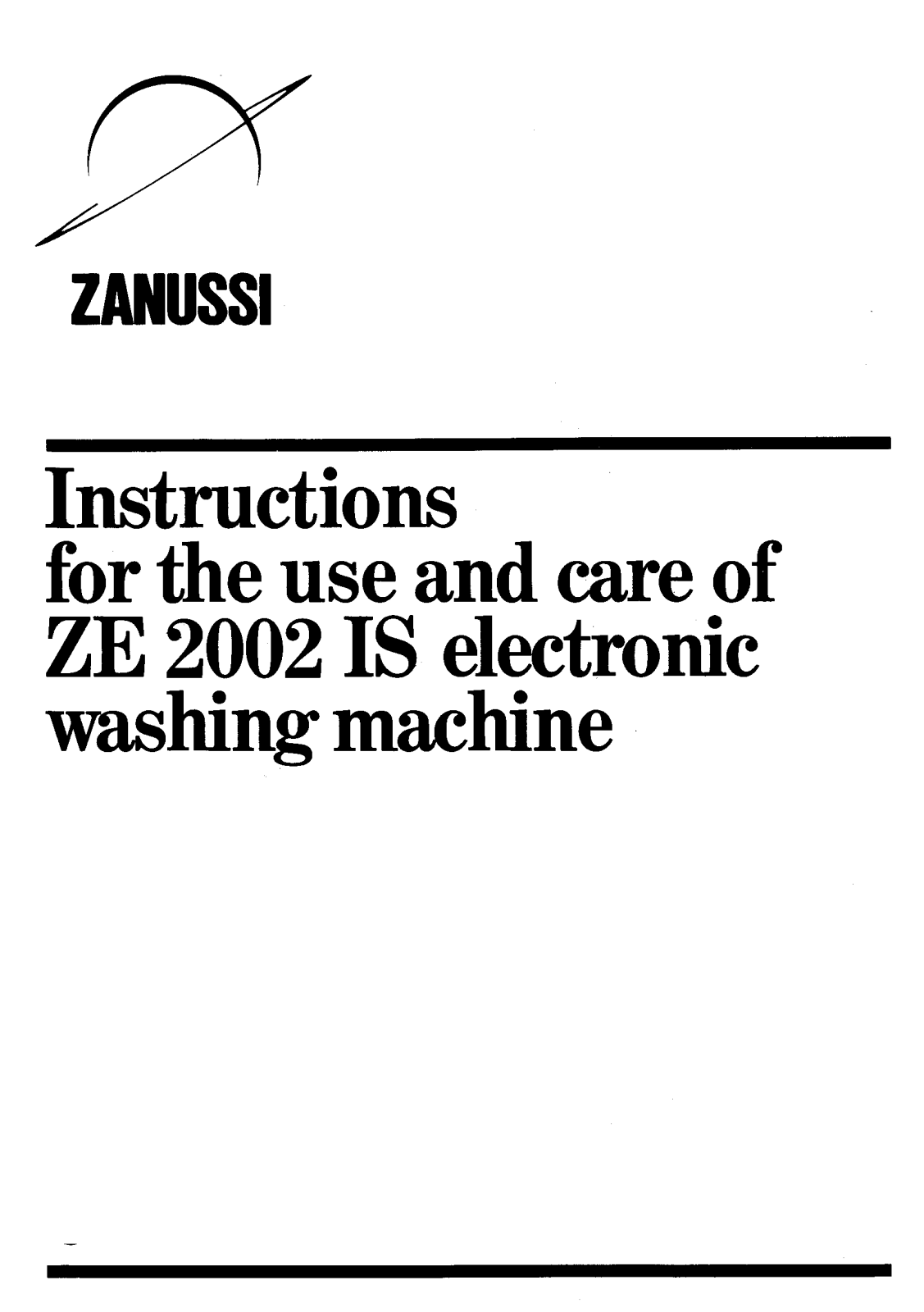 Zanussi ZE 2002 iS User Manual