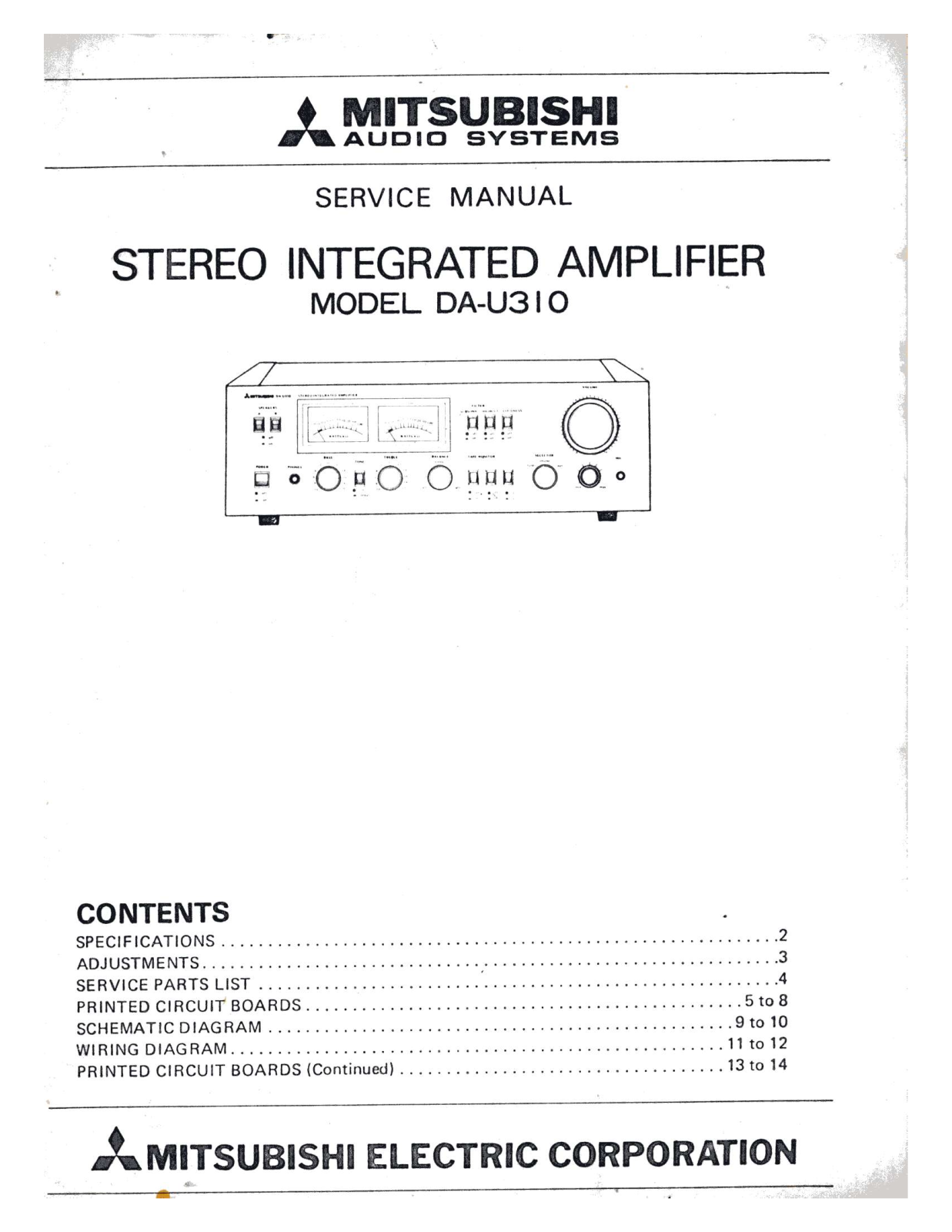 Mitsubishi DAU-310 Schematic