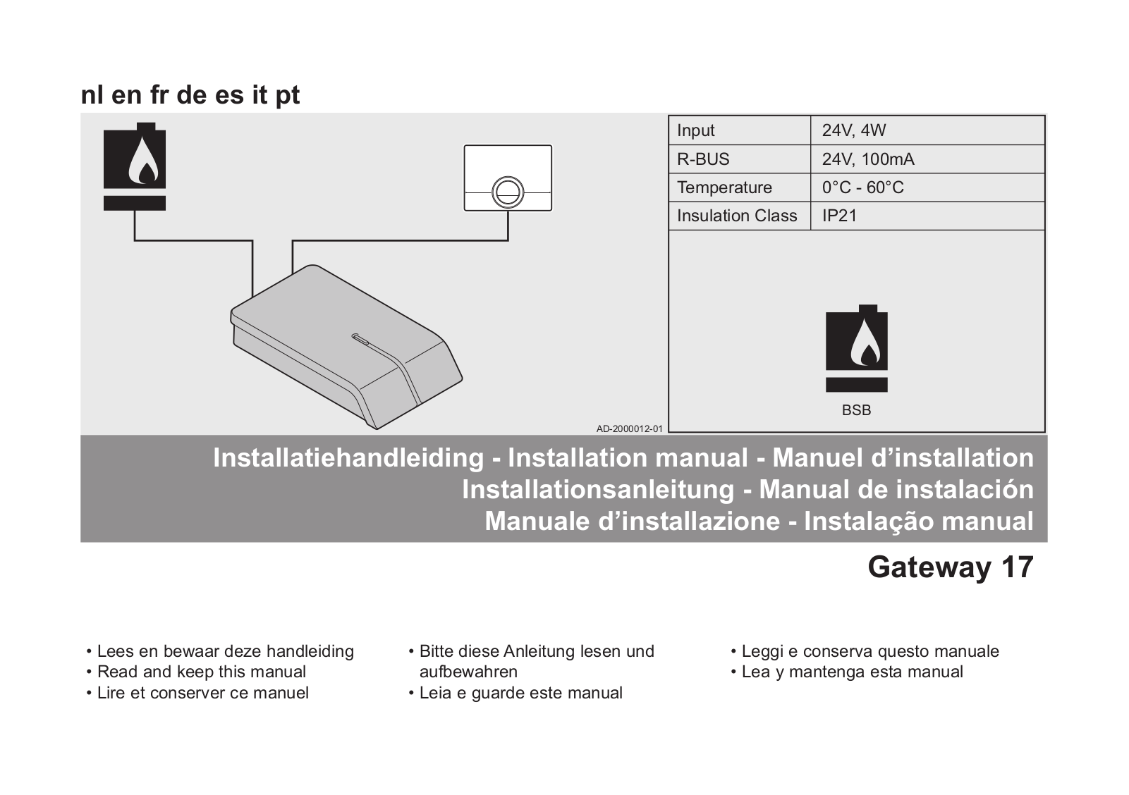 Baxi Gateway 17 Installation Manual